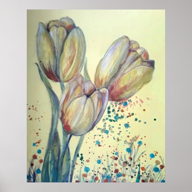 Tre tulips bouquet-gulter poster (Framsidan)