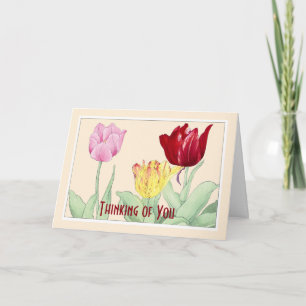 Tre tulpaner, botaniska anteckningskort - Anpassa