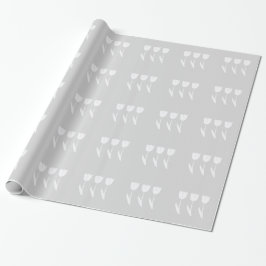 Tre tulpaner i grått och vitt presentpapper