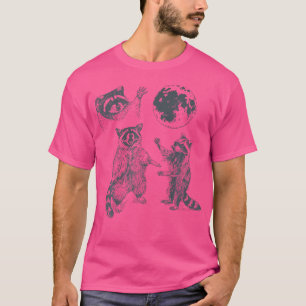Tre tvättbjörnar måne 3 tvättbjörnar ylar åt månen t shirt