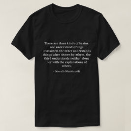 Tre typer av Brains Niccolo Machiavelli-citat T Shirt