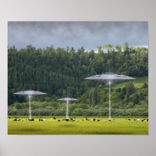 Tre UFO:er med Fält av Poster kor
