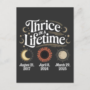 Tre under en livstid 2025 Solar Eclipse Astronomy Vykort