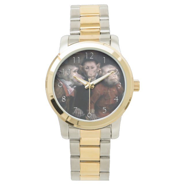 Tre utsmyckade apor armbandsur (Framsida)