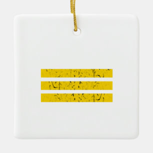 Tre Vågräna Rand   Vintage Yin-Yang Symbol Julgransprydnad Keramik