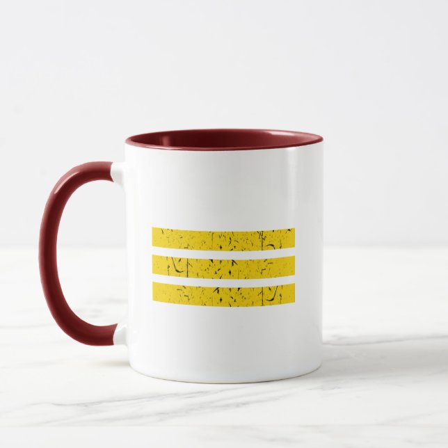 Tre Vågräna Rand | Vintage Yin-Yang Symbol Mugg (Vänster)