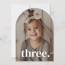 Tre valv foto 3-årsdag tjej inbjudningar