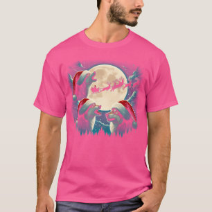 Tre Varger under jultomten i Måne T Shirt