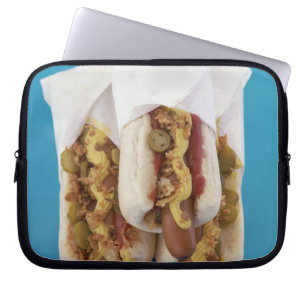 Tre varmkorvar i bullar laptop fodral