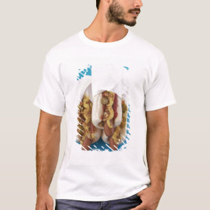 Tre varmkorvar i bullar t-shirt