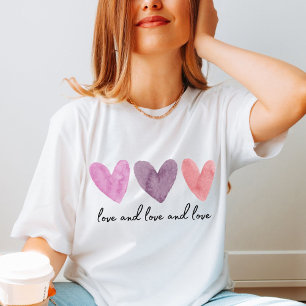 Tre vattenfärgshjärdar med anpassningsbara texter t shirt