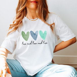Tre vattenfärgshögar med anpassade text t shirt