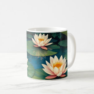 Tre vattenlilies kaffemugg