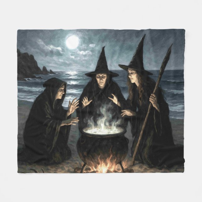 Tre veckor Brew Cauldron Full Moon Beach Fleecefilt (Framsidan (Horisontell))