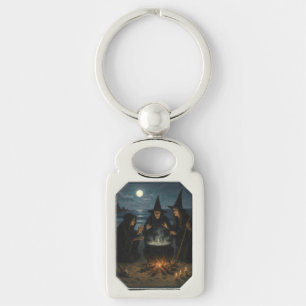 Tre veckor Brew Cauldron Full Moon Beach Rektangulärt Silverfärgad Nyckelring