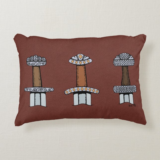 Tre Viking Sword Hilts Prydnadskudde (Framsidan)