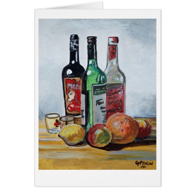 Tre vintor och frukt hälsningskort (Framsidan)