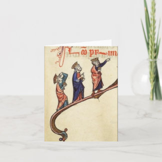 Tre visare efter julstjärnan helgkort