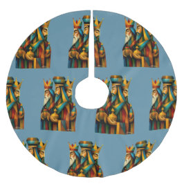 Tre vise män Abstrakt julkonst Julgransmatta Borstad Polyester