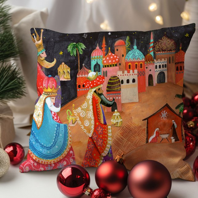 Tre vise män julhelg  kudde (Three Wise men Christmas Holiday Throw Pillow)