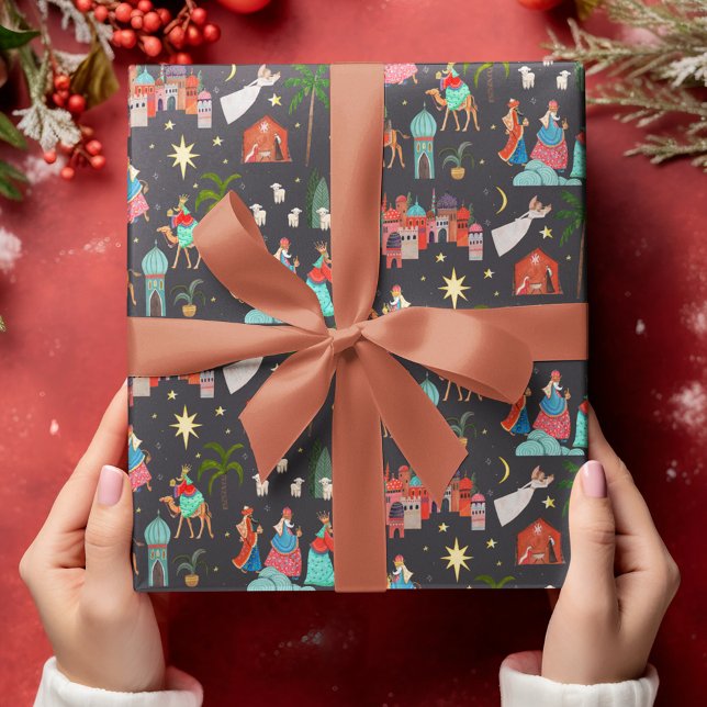 Tre vise män julhelg presentpapper (Three Wise men Christmas Holiday Wrapping Paper)