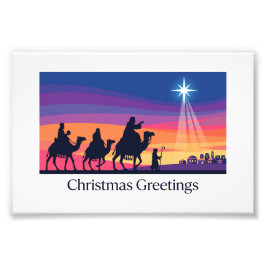 Tre vise män Julstjärna Julhälsningar Fototryck