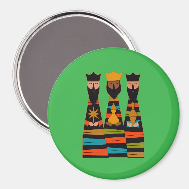 Tre vise män modern mitten av seklet magnet (Front/Back)