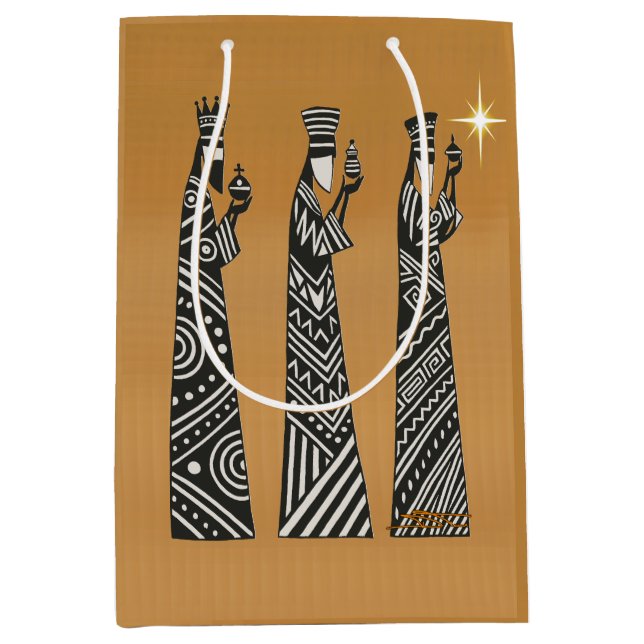 Tre vise män Svart & Vit Jul Nativity (Framsidan)