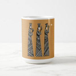Tre vise män Svart & Vit julkrubba Kaffemugg