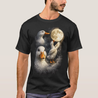 Tre vita ankor under fullmåne Wildlife Art T Shirt