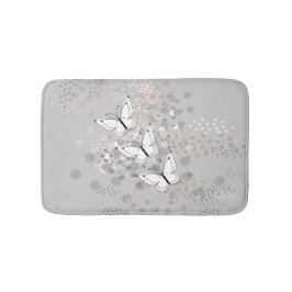 Tre vita fjärilar badrumsmatta