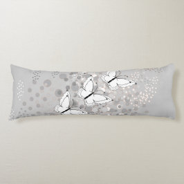 Tre vita fjärilar kroppskudde