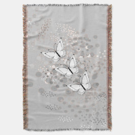 Tre vita fjärilar mysfilt