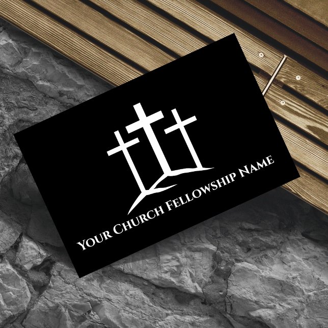 Tre vita Kor kyrkopastor Visitkort (Three White Crosses Church Pastor Business Cards)