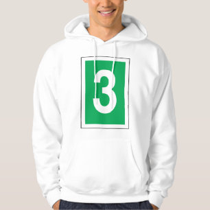 Tre vita och Grönt Hoodie