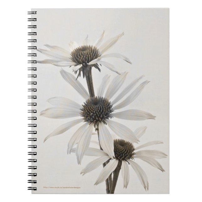 Tre vita tonblommor anteckningsbok (Framsidan)