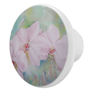 TRE VITE ORCHIDS CERAMIC KNOB KNOPP