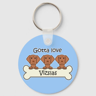 Tre Vizslas Nyckelring