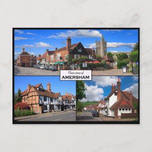 Tre vyer av Amersham Old Town Postcard Vykort