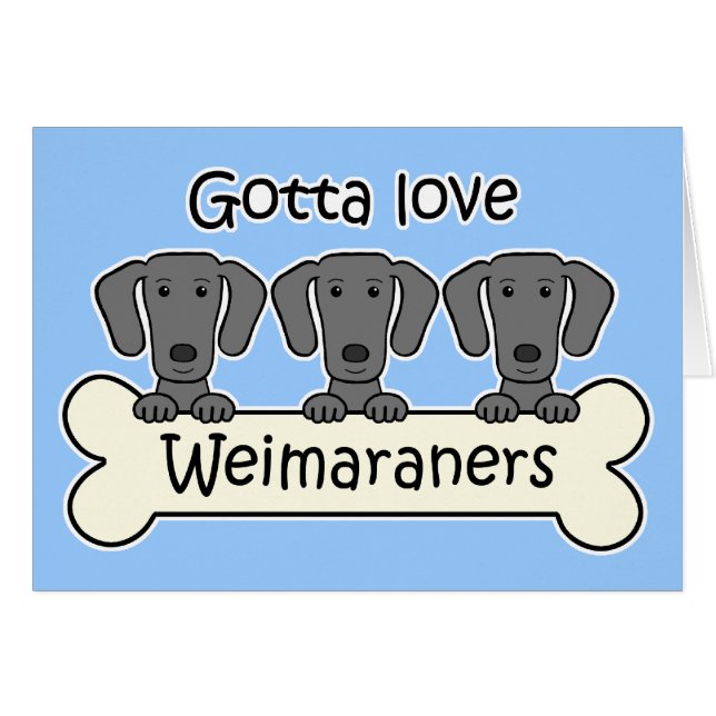 Tre Weimaraners Hälsningskort (Framsidan Horizontal)