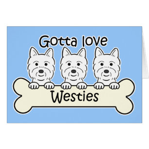 Tre Westies Hälsningskort