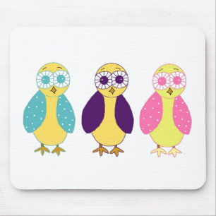 Tre Whimsical Ugglor Musmatta