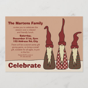 Tre Wise Elves, christmas-partiinbjudan Inbjudningar