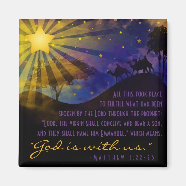 Tre Wise Manar Bible Verse Fridge Magnet (Framsidan)