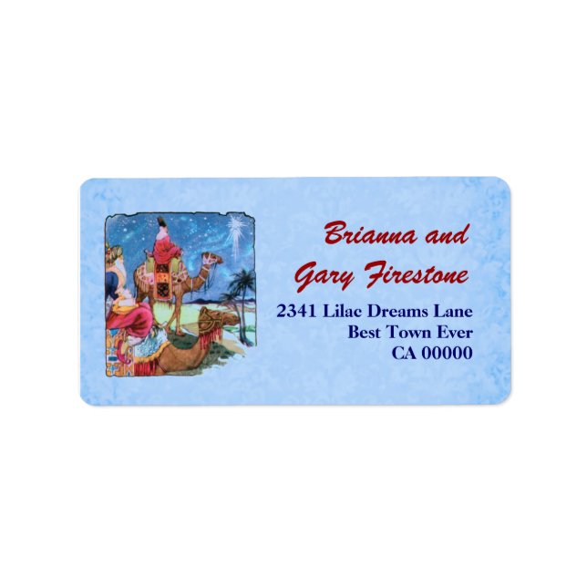 Tre Wise Manar jul Adressetikett (Framsidan)