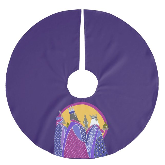 Tre Wise Manar-jul Helgdag Julgransmatta Borstad Polyester (Framsidan)