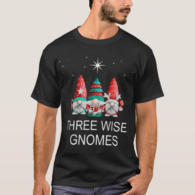 Tre Wise Manar-julgranar T Shirt (Framsida)