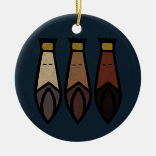 Tre Wise Manar. Los Tres Reyes Magos Julgransprydnad Keramik
