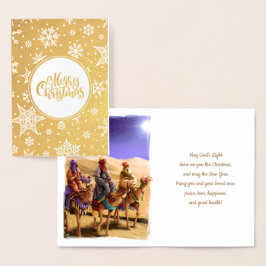 Tre Wise Manar Luxury Real Foil-julkort Folierat Kort