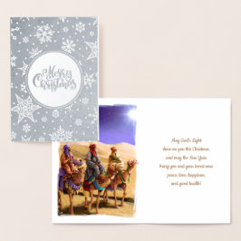 Tre Wise Manar Luxury Real Foil-julkort Folierat Kort